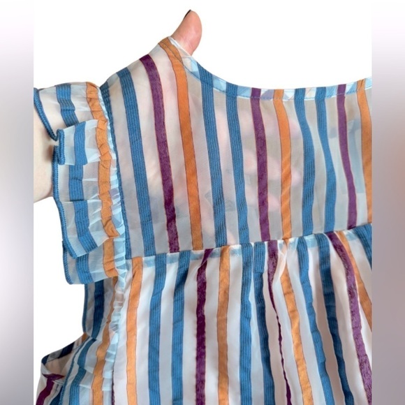 Anthropologie Maeve Elisabetta Ruffled Blouse Size 10 - Picture 11 of 12